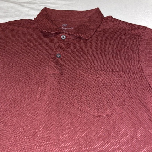 Mack Weldon Shirt men's Large Polo Short Sleeve Red Lightweight Performance Logo - Picture 3 of 11
